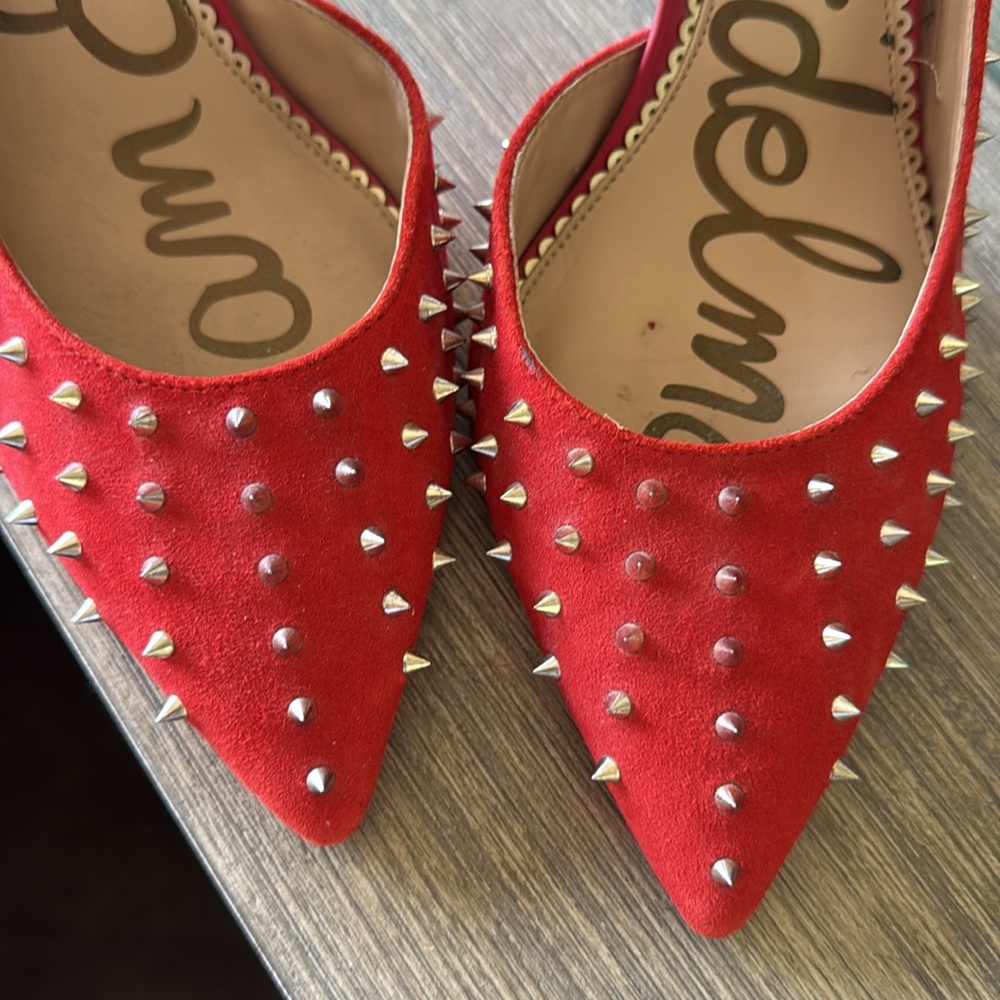 Sam Edelman Hadlee Red Studded Heels. Size 10. EUC. - Picture 2 of 6